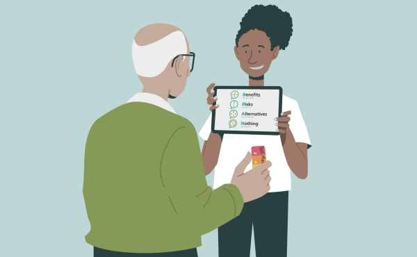Your care, your choice - graphic of patient with doctor
